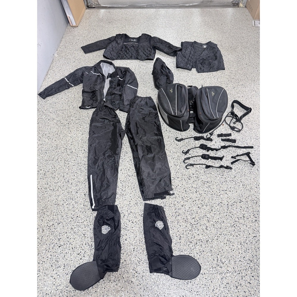 Nelson-Rigg Motorcycle Saddlebags w/BILT Rain Gear, Alter Ego Vest & HD Boot Set